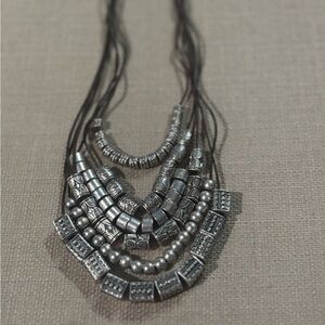 Elegant Silver Beaded Necklace